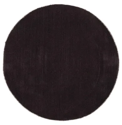 Image de carpetfine Tapis de laine Gabbeh Lola Ronde Gris foncé Ø 150 cm | Tapis moderne pour le salon et la chambre à coucher