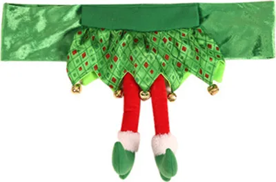 Produktbild von Weihnachtsstuhl-Rückenlehnenbezug, Weihnachtsstuhl-Schonbezüge, Elfen-Weihnachtsmann-Beinform, Feiertags-Party-Dekoration, Esszimmerstuhl-Schutz für das Esszimmer