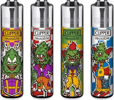 Immagine prodotto di Set di 4 accendini Clipper Micro Clown Buds