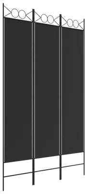 Obrázok produktu pre vidaXL 3-dielny paraván čierny 120x200 cm látka
