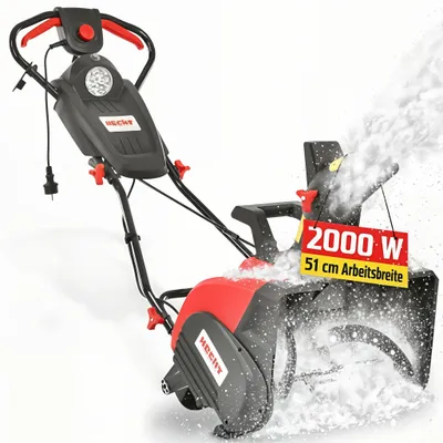 Produktbild von HECHT Schneefräse Elektro 9201 E | 51 cm Arbeitsbreite | 2000W | Mit Licht | 33 cm Arbeitshöhe | 9 m Auswurfweite | Elektrisch