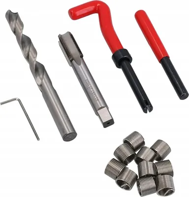 Zdjęcie produktu dla LUXTOM | Zestaw do naprawy gwintów, M5x0.8 mm, zestaw do naprawy gwintów, naprawa uszkodzonych gwintów, gwintownik, zestaw do naprawy gwintów
