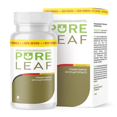 Produktbild von Pure Leaf Kapseln | Ideal begleitend für dein Ziel | Einfache Anwendung | 90 Kapseln