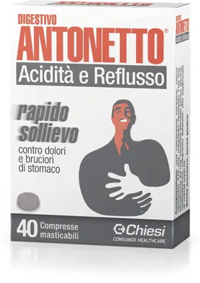 Imagen del producto de Digestivo Antonetto: Para La Acidez Y El Reflujo. 40 Comprimidos Masticables