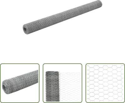 Produktbild von The Living Store Drahtzaun Verzinkter Stahl 25x1,5 m Silbern