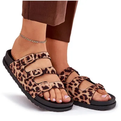 Produktbild von Damen Sandalen Mit Riemen Und Schnallen Im Leopardenmuster Braun Uliri 37
