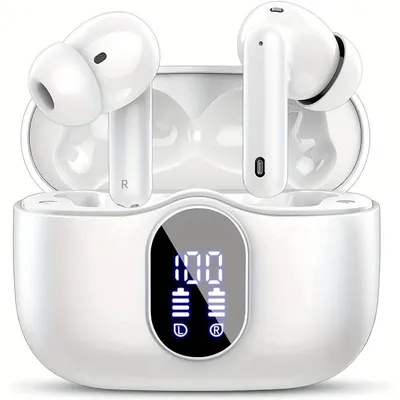 Produktbild von In-Ear-Kopfhörer, 5.3 drahtloses Headset mit Bass-Stereo, Ohrhörer mit geräuschunterdrückendem Mikrofon LED-Display, mit 36 Stunden Spielzeit