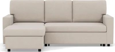 Image de Best Mobilier Meiya - canapé d'angle réversible 4 places convertible avec coffre en tissu , Beige