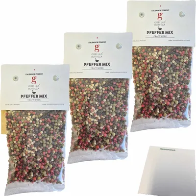 Produktbild von Gisellas Bottega Pfeffer Mix 3er Pack (3x50g Packung) + usy Block