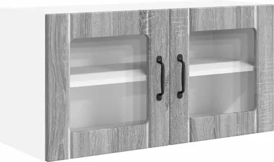 Productafbeelding van Wandglas cabinet PORTO Grijs Sonoma 80 x 31 x 40 cm