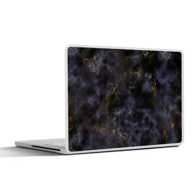 Produktbild von MuchoWow® Laptop Aufkleber Sticker Cover Achat Stein - Schwarz und Gold - Edelstein 32.5x23.5 cm - Sticker für Laptop - Selbstklebend