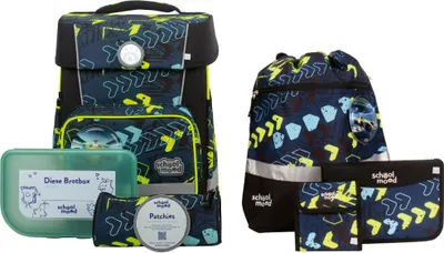 Produktbild von School-Mood Champion mit LED Patchy Schulranzen-Set 7-teilig Elias dunkelblau