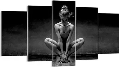 Produktbild von Bild auf Leinwand - Leinwandbild - 5 Teile - Tänzerin Frau Ballerina - 160x85cm - Wand Bild - Wanddeko - Wandbilder - Leinwanddruck - Bilder - Wanddekoration - Leinwand bilder - EA160x85-4925