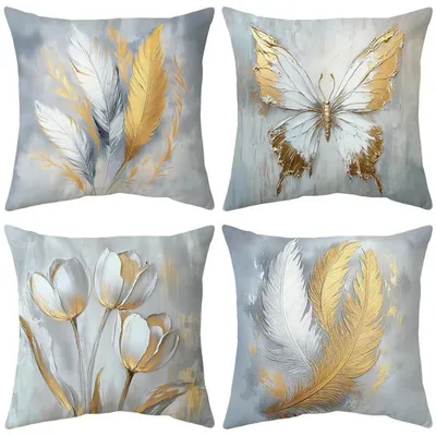 Produktbild von Kissenbezüge 45x45 cm 4er Set Samt Sofakissen Bezug Schlafzimmer Büro