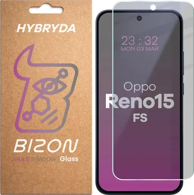 Produktbild von Hybridglas mit Privatschutzfilter für Oppo Reno 15 FS, Bizon Glass Mule Shadow, Matt