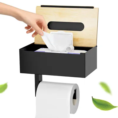 Zdjęcie produktu dla Uchwyt na papier toaletowy z pojemnikiem na chusteczki nawilżane