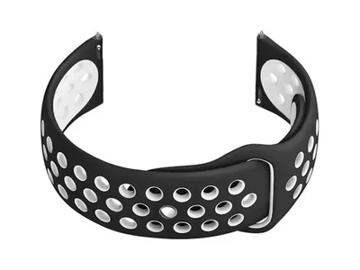 Zdjęcie produktu dla Pasek gumowy do smartwatch U11 - czarny/biały - 20mm