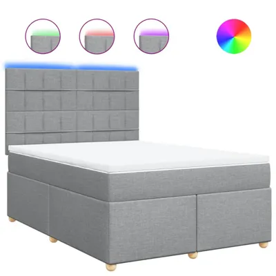 Produktbild von vidaXL Boxspringbett mit Matratze Hellgrau 160x200 cm Stoff