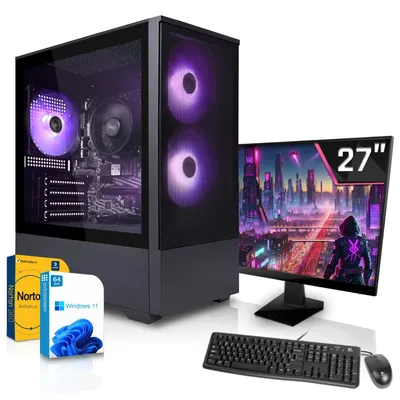 Produktbild von SYSTEMTREFF Gamer PC-Set - Ryzen 7 5700G - Radeon RX Vega 8 - 32GB DDR4 - 1TB NVMe - 27 Zoll Monitor - Windows 11 Pro - Desktop