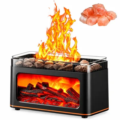 Produktbild von Luftbefeuchter, Flame Aroma Diffuser, Aroma Diffuser, Diffuser Kamin, 7 Farben LED Flammeneffekt, mit Fernbedienung, für Zuhause Büro Schlafzimmer