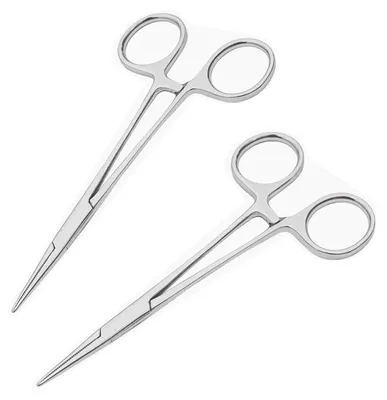Immagine prodotto di Pinza emostatica - Pinza per emostasi - 12,5 cm - Acciaio inossidabile - Punta dentellata - Set di 2