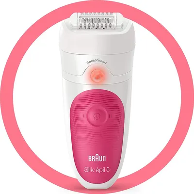 Obrázok produktu pre Braun Silk-épil 5 5/500 SensoSmart, Ružová, Biela, 28 pinzety/pinziet, 1 h, 30 min