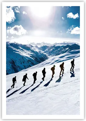 Produktbild von Poster - Poster ohne Rahmen - Berg Wanderung Gipfel - 70x100 cm - Wand Bild - Wanddeko - Wandbilder - Kunstposter - Wandposter - Bilder - Kunstdruck - Wanddekoration - Wandbild - P2XPA70x100-4803