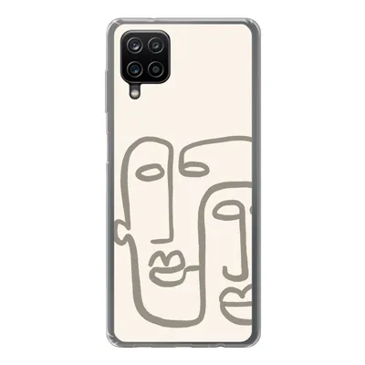 Produktbild von MuchoWow® Handyhülle Schutzhülle Hülle für Samsung Galaxy A12 Gesicht - Abstrakt - Strichzeichnung Silikon Softcase Handy Hülle - Bild