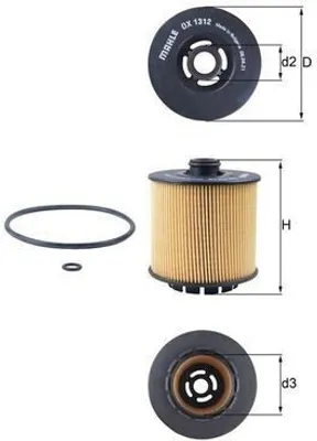 Immagine prodotto di Filtro olio KNECHT OX 1312D