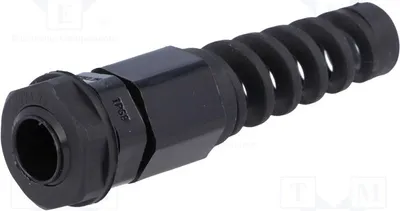 Produktbild von 1x Kabelverschraubung schwarz AG-12SR n mit Knickschutz M12 1,25 IP68