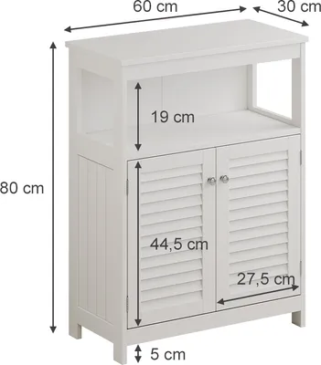 Obrázok produktu pre Midi skrinka Vicco Riad biely 60 x 80 cm s dverami a otvorenou priehradkou, Model 40444