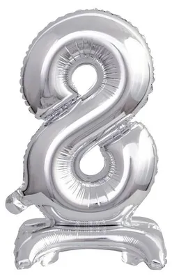 Produktbild von Folienballon Zahl 8 silber stehend
