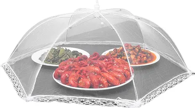 Produktbild von Faltbare Lebensmittelabdeckung, Regenschirm-Stil, Maschennetz mit Edelstahlrahmen, Fliegenschutz, Lebensmittelabdeckung für den Innen- und Außenbereich