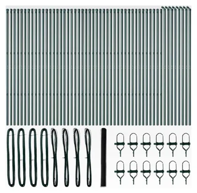 Produktbild von Zaunpfosten Grau 100 x 1,6 m (36 mm Maschen) Stahl und PVC für Gartenzaun, Hundezaun, Weidezaun, Hühnerzaun und Gartennetz mit Bodenbefestigung