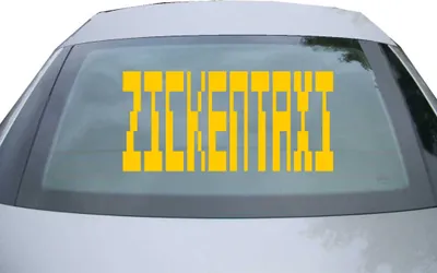 Produktbild von Indigos UG - Aufkleber Heckscheibe & Motorklappe DE6244 - gold - 600x285 mm - zickentaxi - Auto Scheiben Fenster Heckklappe Tuning Racing JDM - Die cut