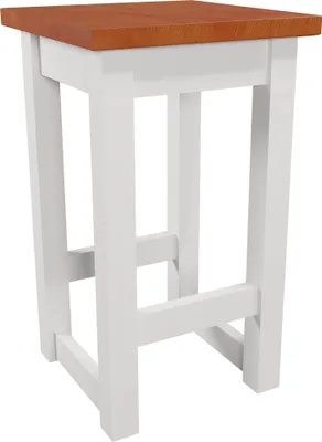 Produktbild von Rustikaler 55 cm | Kirsche Teakholz Hocker Sitzhocker Holzhocker Blumenhocker Beistelltisch Deko