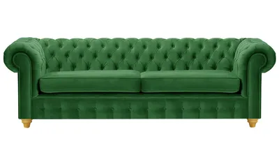 Produktbild von SLF24 - Dreisitzer-Sofa Chesterfield Max - dunkelgrün - Velluto 10