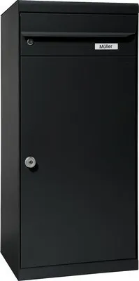 Produktbild von MEFA Paketbriefkasten Stahl pulverbeschichtet BxHxT 511/1091/388 mm Cedar 881 Schwarzgrau RAL 7021 Entnahme vorne 2-fach