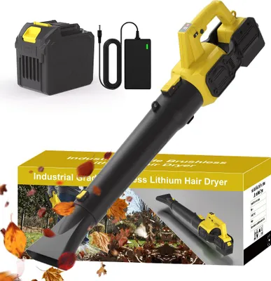 Produktbild von Akku Laubbläser, Akku Gebläse mit LED-Anzeige,6 Geschwindigkeitsmodi, 200km/h Luftgeschwindigkeit, 580CMF Luftdurchsatz für Gartenpflege,Schneeräumung