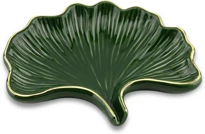 Immagine prodotto di Portasapone in Vetroceramica a forma di foglia di ginkgo per il bagno - verde