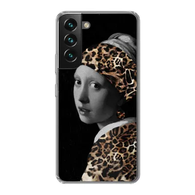 Produktbild von MuchoWow® Handyhülle Schutzhülle Hülle für Samsung Galaxy S22 Das Mädchen mit dem Perlenohrring - Pantherdruck - Vermeer Silikon Softcase Handy Hülle - Mobiltelefonhülle