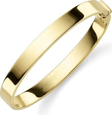 Produktbild von 8mm Armreif 60x50mm Armschmuck 585 Gold Gelbgold massiv glänzend flach schlicht