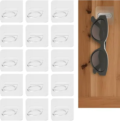 Produktbild von Wandhalterung aus transparentem Kunststoff, 48 Stück, für Brillen und Sonnenbrillen, platzsparend