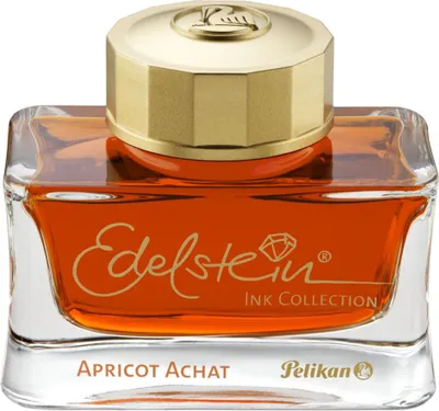 Immagine prodotto di Pelikan Edelstein Ink of the Year 2025 Apricot Achat, 50 ml, bottiglia d'inchiostro, modello 303118, brillante colore albicocca