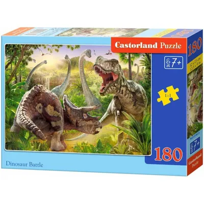 Immagine prodotto di Castorland Puzzle da 180 pezzi - La battaglia dei dinosauri