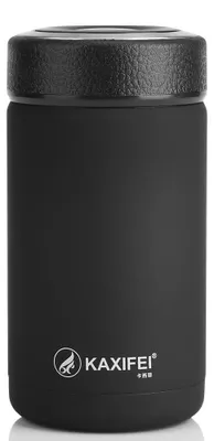 Isolierter Reisebecher 380 ml mit Teesieb, schwarz