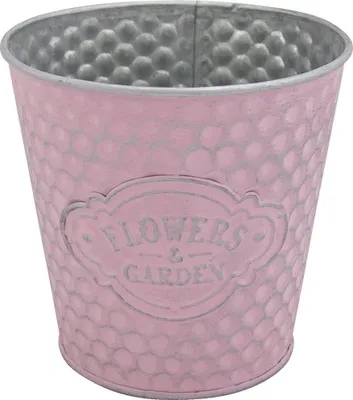 Produktbild von Blumentopf Metall vintage rosa 12.5x12 cm