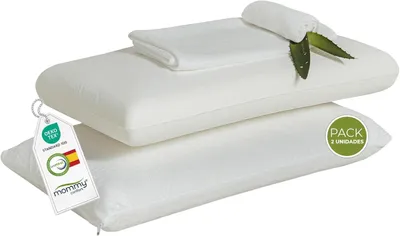 Produktbild von Memory Foam Kissen 75 cm 2er Set, für Nackenstütze, waschbarer Bezug