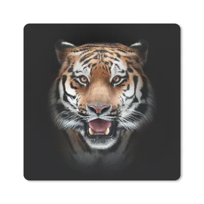 Produktbild von MuchoWow® Mauspad Mousepad Tiger - Porträt - Tier 20x20 cm - Mousepads - Maus Mat - Pad - Mausunterlage - Desk Mat - Bureauartikeln