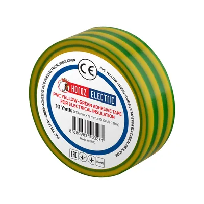 Produktbild von HOROZ PVC Isolierband 19mm x 9m Grün-Gelb – für Erdungs- und Schutzleiter, 6kV spannungsfest